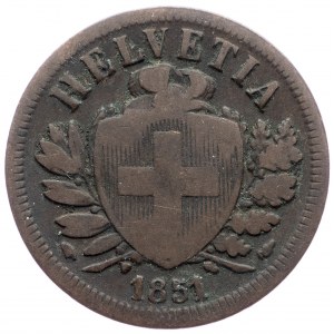 Switzerland, 2 Rappen 1851, Bern