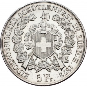 Switzerland, 5 Francs 1872, Zurich