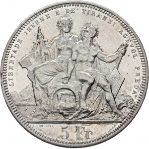 Switzerland, 5 Francs 1883, Lugano