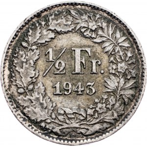 Switzerland, 1/2 Franc 1943