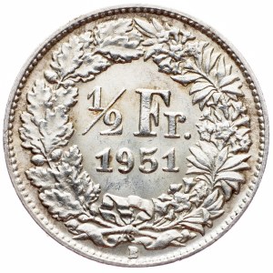 Switzerland, 1/2 Franc 1951, Bern