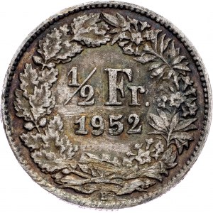 Switzerland, 1/2 Franc 1952