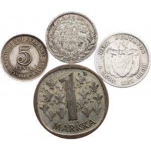 Lots, 5 Cents, 10 Centavos, 10 Cents, 1 Markka 1943, 1911, 1961, 1965