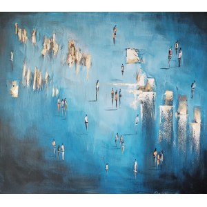 Filip Lozinski, Composition in Blue, 2022.