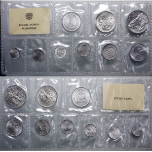 Polska, zestaw monet aluminiowych, 1949-1976, Warszawa
