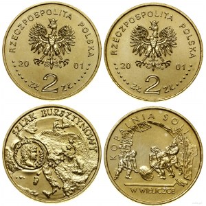 Poland, 2 x 2 gold set, 2001, Warsaw