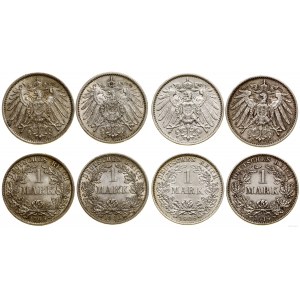 German Empire, set: 4 x 1 brand
