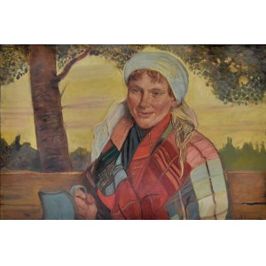 Wincenty WODZINOWSKI (1866-1940), Dziewczyna z niebieskim dzbanem