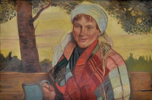 Wincenty WODZINOWSKI (1866-1940), Dziewczyna z niebieskim dzbanem