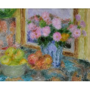 Mieszko JABŁOŃSKI (1892-1965), Martwa natura z kwiatami i owocami