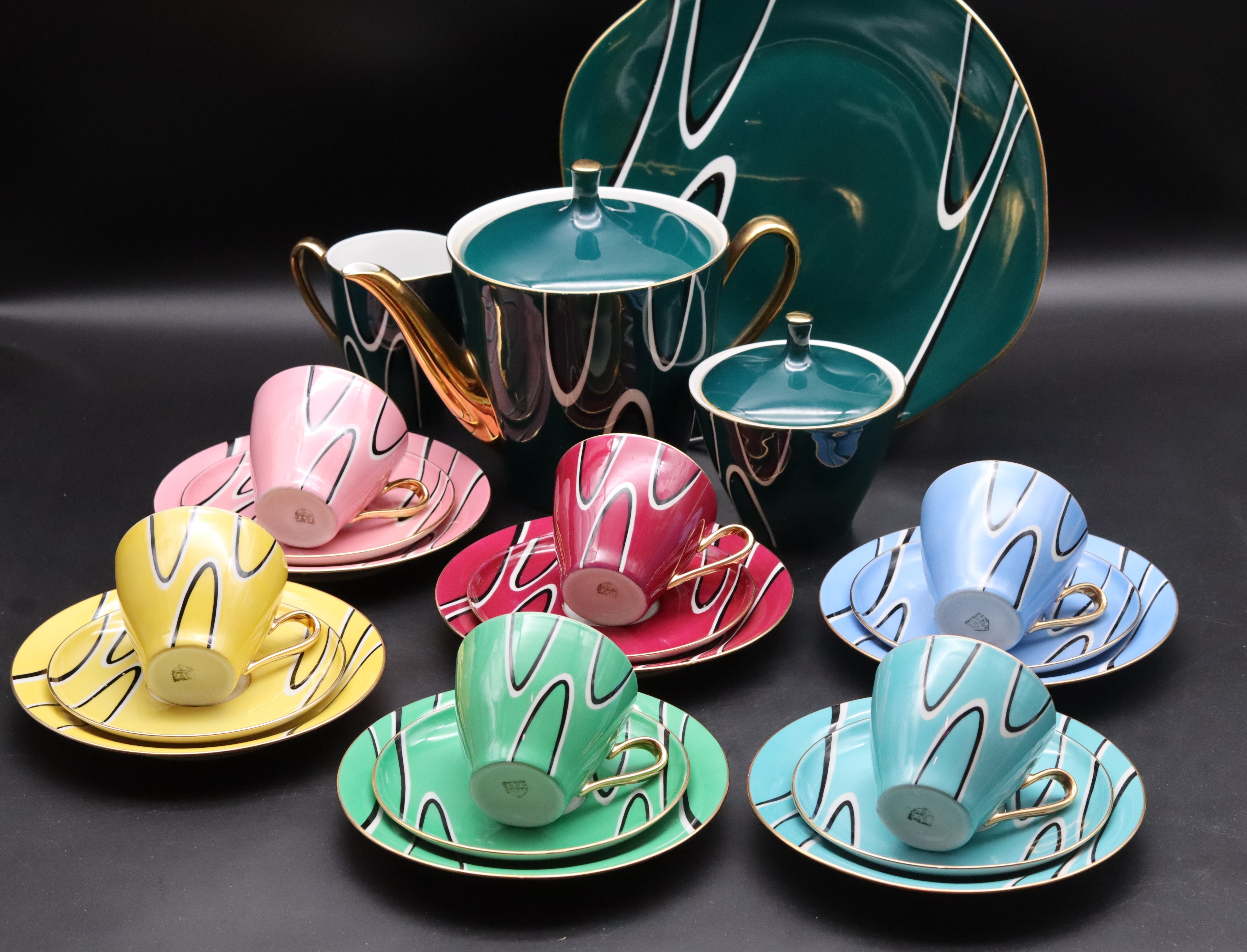 Lady tea service Ćmielów W. Potacki 1960s - Online auction