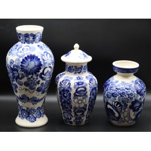 Set of Three Ceramic Vases, Fajans Włocławek