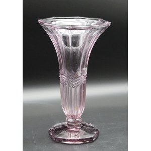 Art-Deco Glass Vase Zawiercie Glassworks, 1949