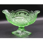 Glas Jardiniera mit Rose Hortensia Commercial Glassworks 1936.