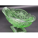 Glas Jardiniera mit Rose Hortensia Commercial Glassworks 1936.