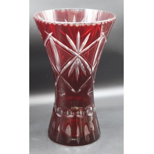 Glass Hortensia Crystal Vase 1970s. 20th century.