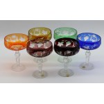 Set of Champagne Glasses Hortensia Glassworks 1970s.