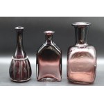 Set of Glass Bottles Polish Glass PRL