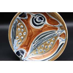 Dekorativer Keramikteller KORA Fayence Wloclawek New Look 2. Hälfte des 20.