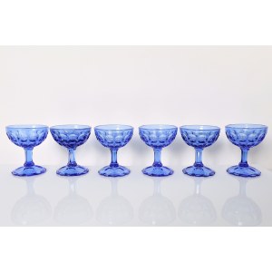 Set of six cobalt goblets