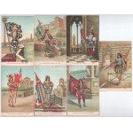15 db RÉGI olasz litho képeslap, egyenruhások zászlókkal / 15 pre-1945 Italian litho art postcards...