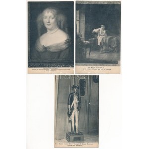 14 db RÉGI francia múzeumi képeslap portrékkal / 14 pre...