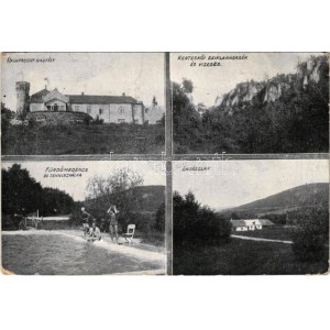 1933 Antalháza (Posta és vasútállomása Zirc), Rainprecht Kastély, Kerteskői sziklahasadék és vízesés...