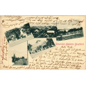 1901 Balatonboglár, Boglár; teniszpálya, nyaralók, móló. Weiss & Dreykurs (EK)