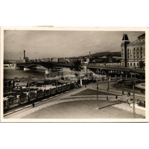 1928 Budapest IX. Boráros tér, Horthy Miklós híd (Petőfi híd), Elevátor ház...