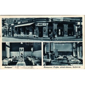 1941 Budapest XI. Gellért tér, Próféta söröző és étterem, belső (Gellért szállóval szemben...