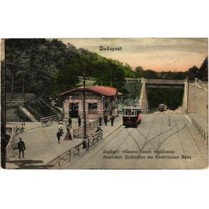 1908 Budapest XII. Zugliget, villamos vasúti végállomás / Endstation der Elektrischen Bahn (EK)