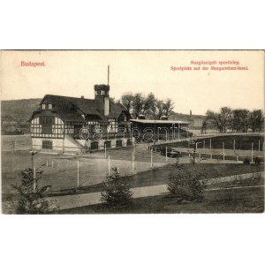 1907 Budapest XIII. Margitszigeti sporttelep, focipálya. Divald Károly 60-1907. (EK)