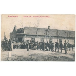 1914 Dunaharaszti, Rákóczi liget, Hromadka János vendéglője (ázott / wet damage)