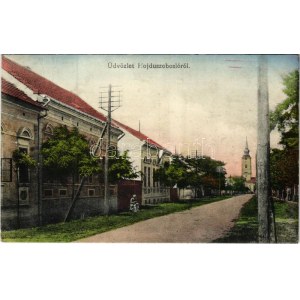 1916 Hajdúszoboszló, utca, templom (fa)