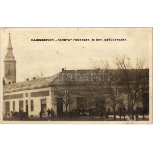 1926 Hajdúszovát, Hangya fogyasztási és értékesítő szövetkezet üzlete, templom. photo