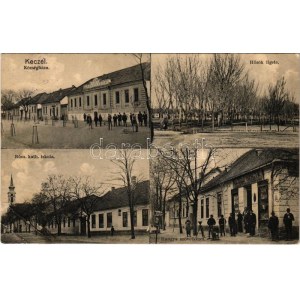 1931 Kecel, községháza, Hősök ligete, Római katolikus iskola, Hangya szövetkezet üzlete (r)