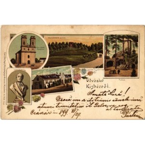 1899 Kisbér, Wenckheim-emlék, Római katolikus templom, Kozma-emlék, Pokol-domb, Törzsmén istálló...