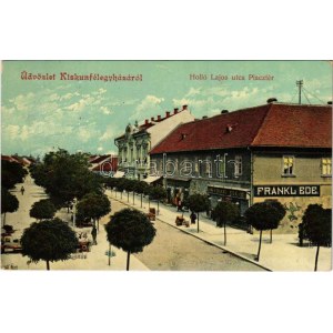 1914 Kiskunfélegyháza, Holló Lajos utca, Piac tér, gyógyszertár, Frankl Ede, Frank Henrik, Karpelesz Ede...
