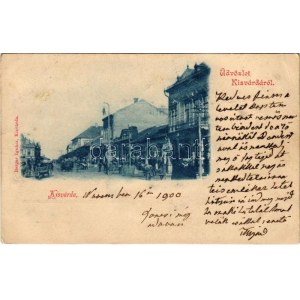 1900 Kisvárda, Fő utca, üzletek. Berger Ignác kiadása (EK) + KISVÁRDA P.U.