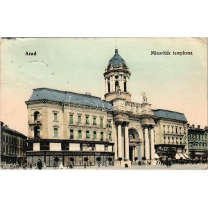 1906 Arad, Minoriták temploma, Deutsch Testvérek központi divatáruháza, Turul cipőgyár rt., Náder J...