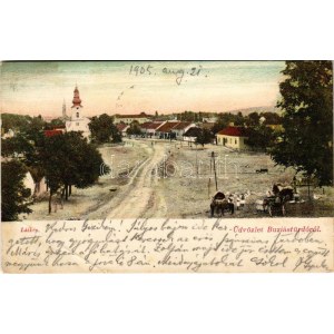 1905 Buziásfürdő, Baile Buzias; Fő tér, templom. Nosek Gusztáv kiadása / main square, church (EB...
