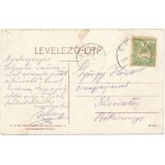 1910 Élesd, Alesd; Kossuth tér, kút, Klein Bernáth és Jakabfi Jakab üzlete, Sándor Mór nyomdája...