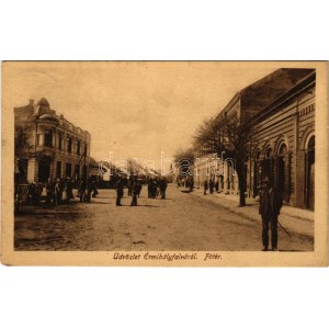 1915 Érmihályfalva, Valea lui Mihai; Fő tér, üzlet. Glück Lajos kiadása / main square, shop