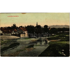 1916 Karánsebes, Caransebes; Patakpart. Halász Nándor kiadása / creek (Rb)
