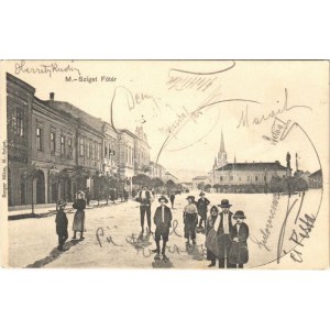 1903 Máramarossziget, Sighetu Marmatiei; Fő tér. Berger Miksa kiadása / main square