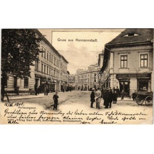 1901 Nagyszeben, Hermannstadt, Sibiu; Heltauergasse / Disznódi utca, Julius Wermescher, R. Nuridsan...