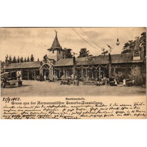 1903 Nagyszeben, Hermannstadt, Sibiu; Gruss aus der Hermannstädter Gewerbe Ausstellung, Maschinenhalle...