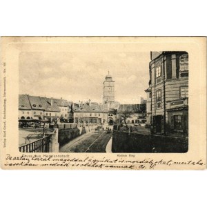 1906 Nagyszeben, Hermannstadt, Sibiu; Kleiner Ring / tér. Karl Graef kiadása / square (EK)