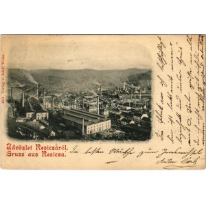 1899 (Vorläufer) Resica, Resita; vasgyár. Adolf Weiss / iron works, factory (kis szakadás / small tear...