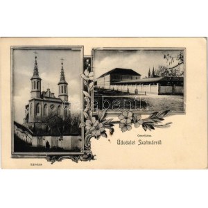 1907 Szatmárnémeti, Satu Mare; Kálvária és Konviktus. Reizer János kiadása / calvary and boarding school. Art Nouveau...